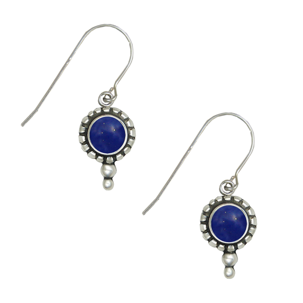 Sterling Silver Little Lapis Lazuli Gemstone Drop Dangle Earrings